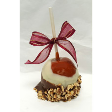 Caramel  Apple double dipped in chocolate with nuts